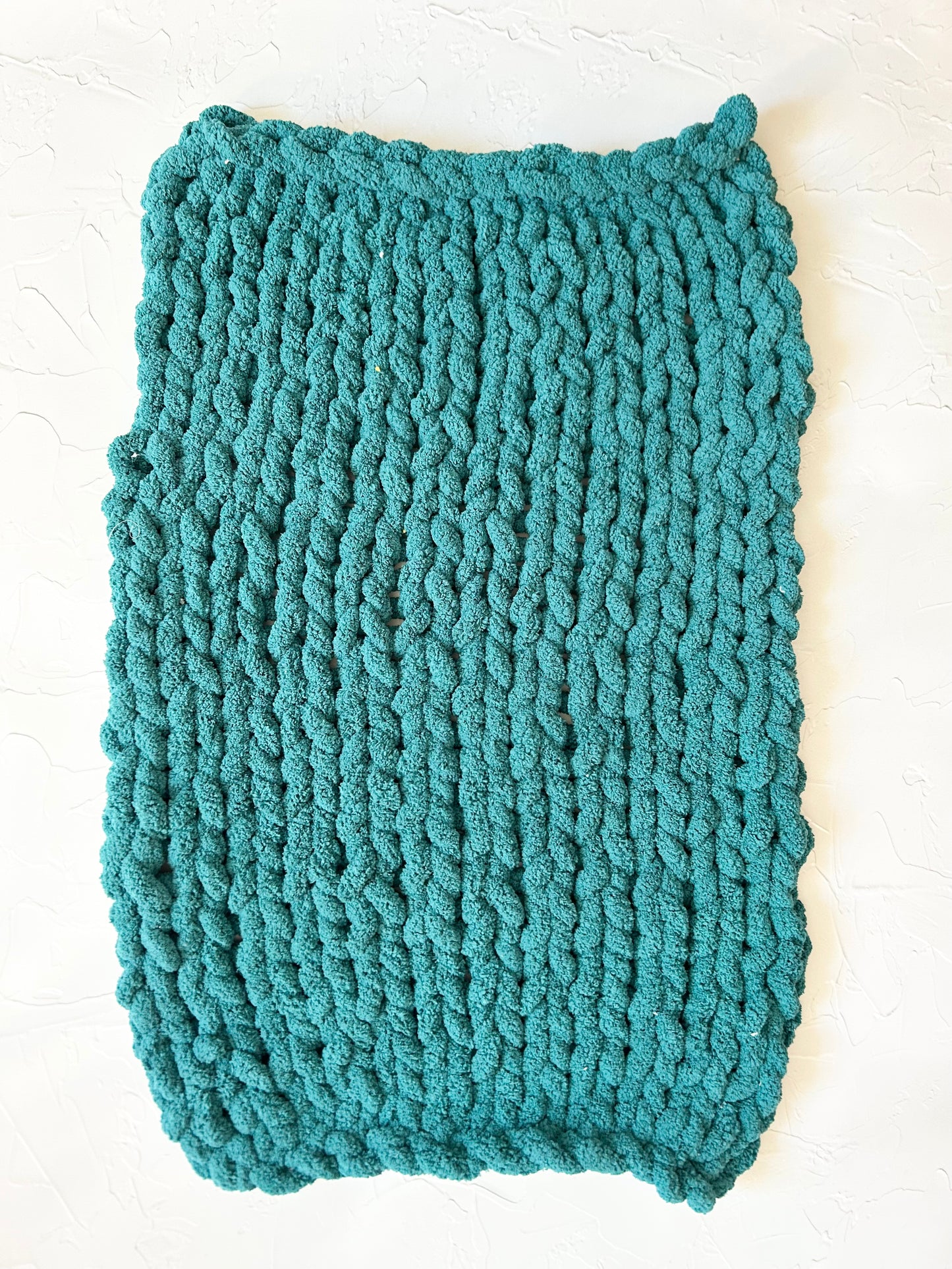 Couverture Tricotée verte