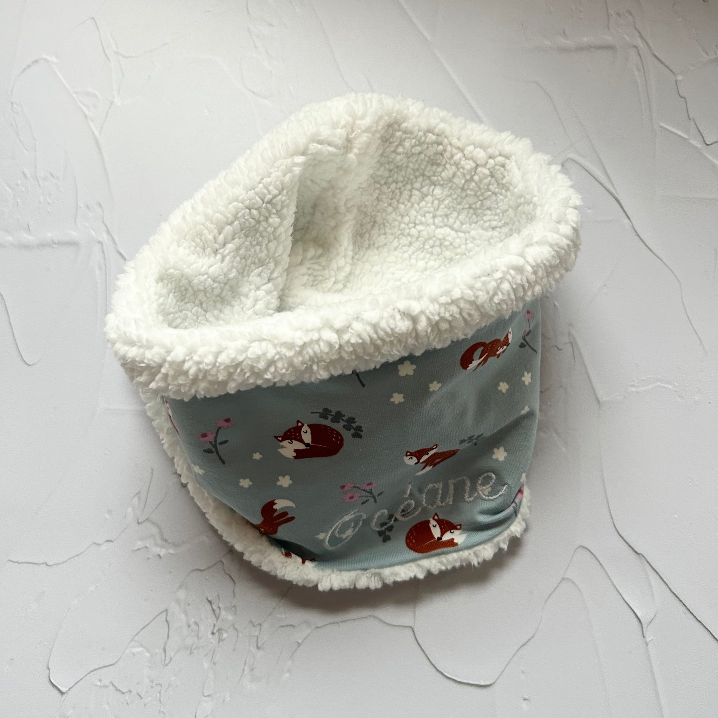 Snood Renards fond bleu