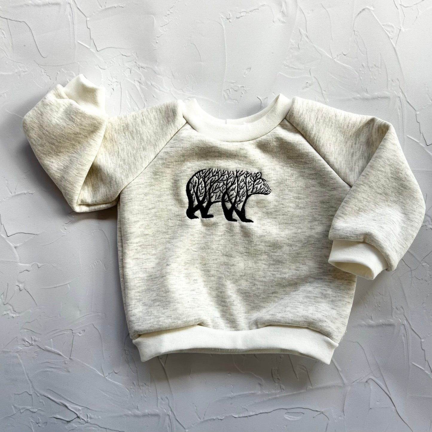 Sweat Écru chiné Ours