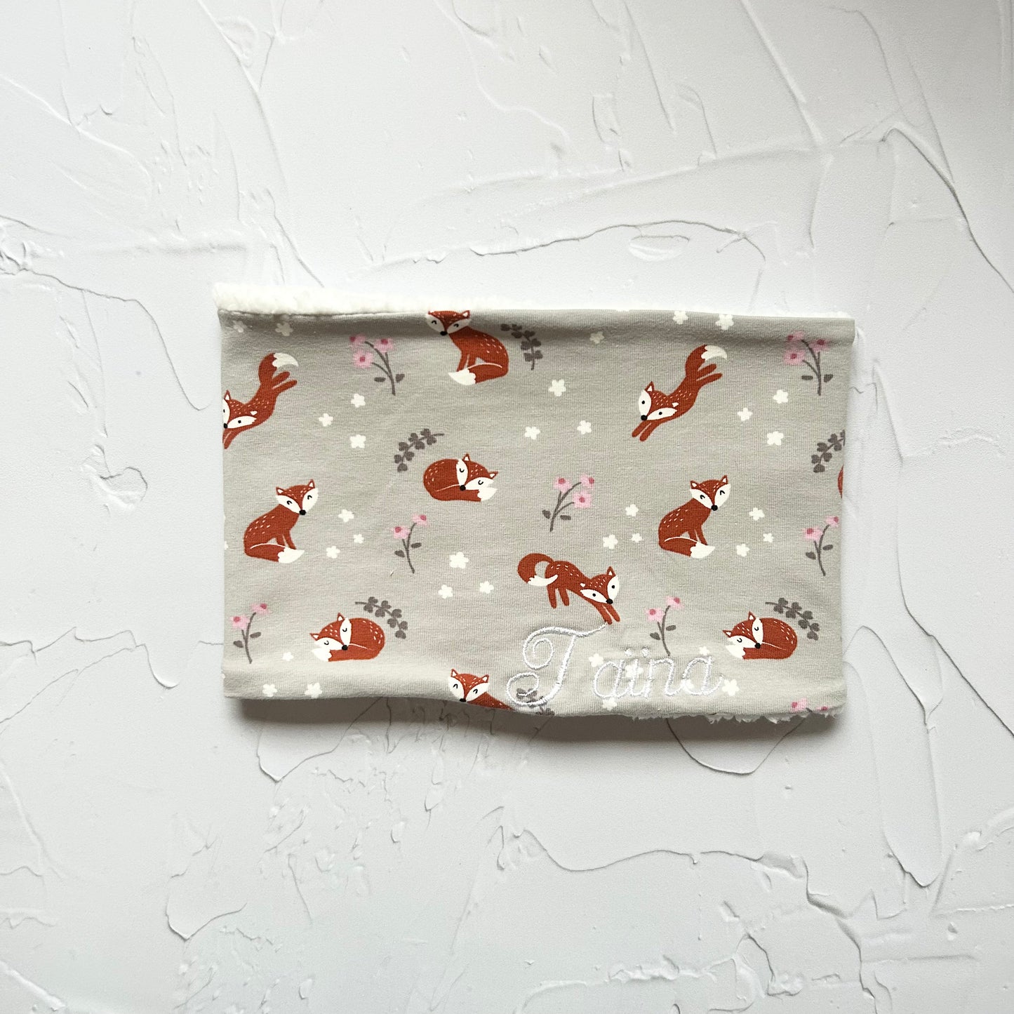 Snood Renards fond gris
