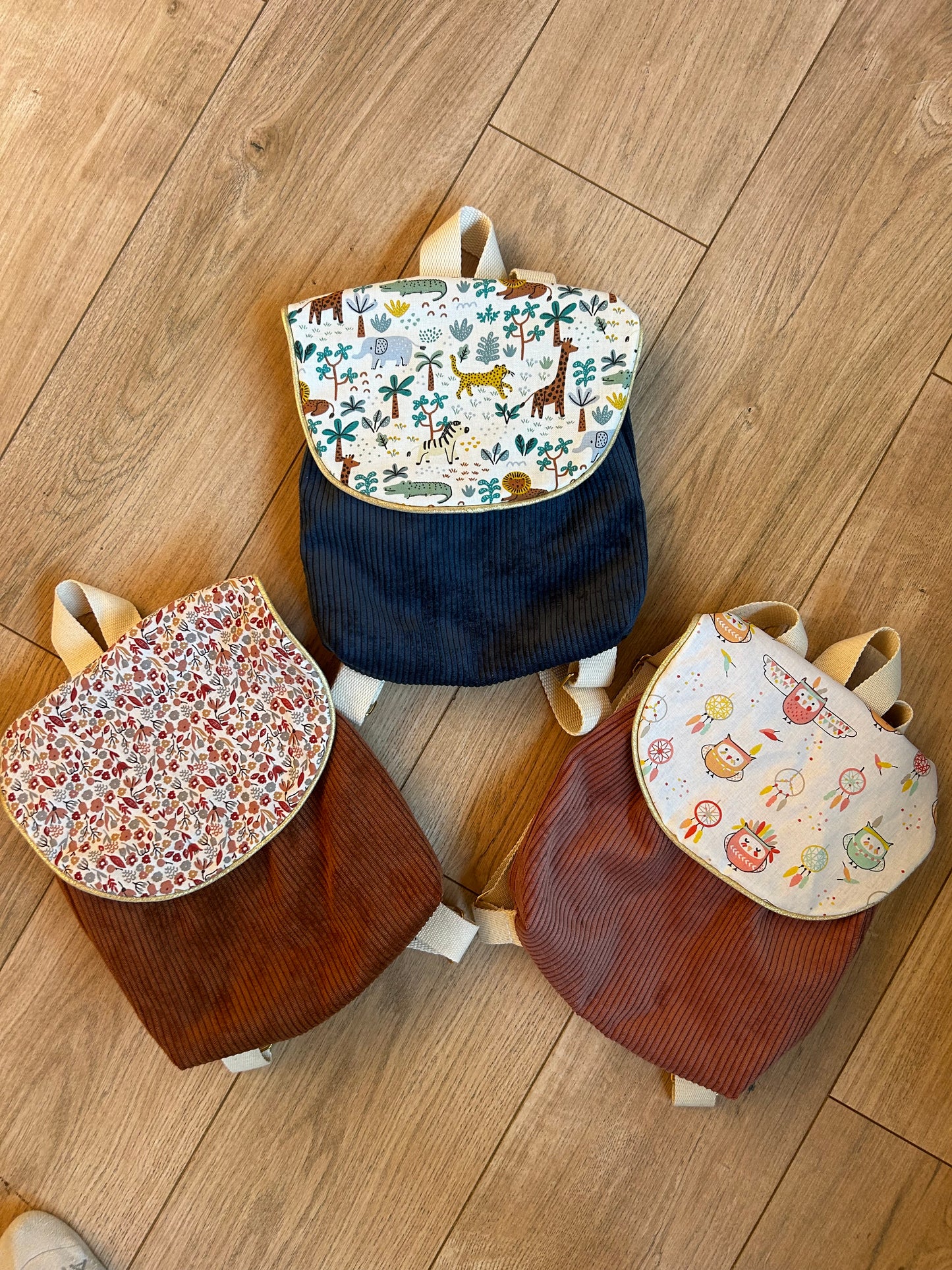 Sac à dos rouille/fleuris