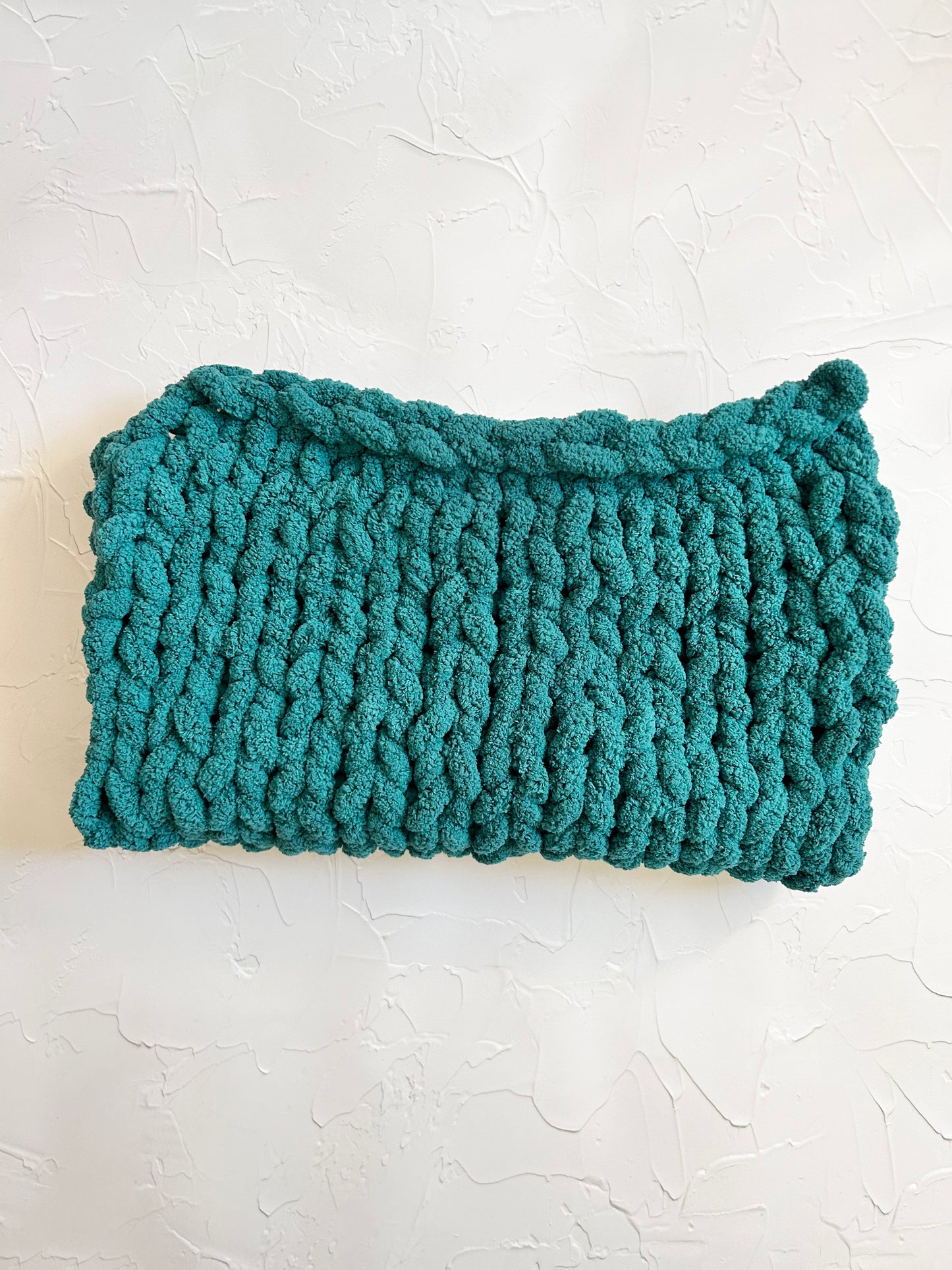 Couverture Tricotée verte