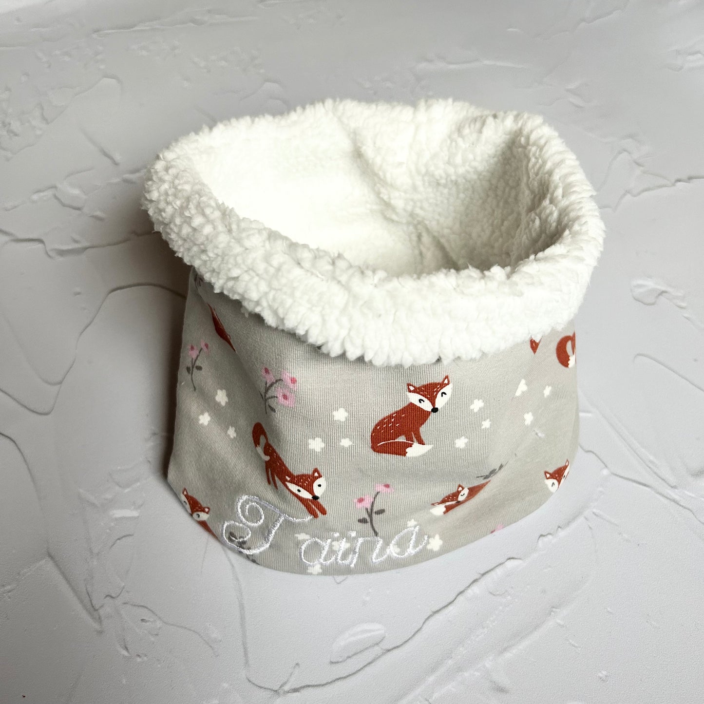 Snood Renards fond gris