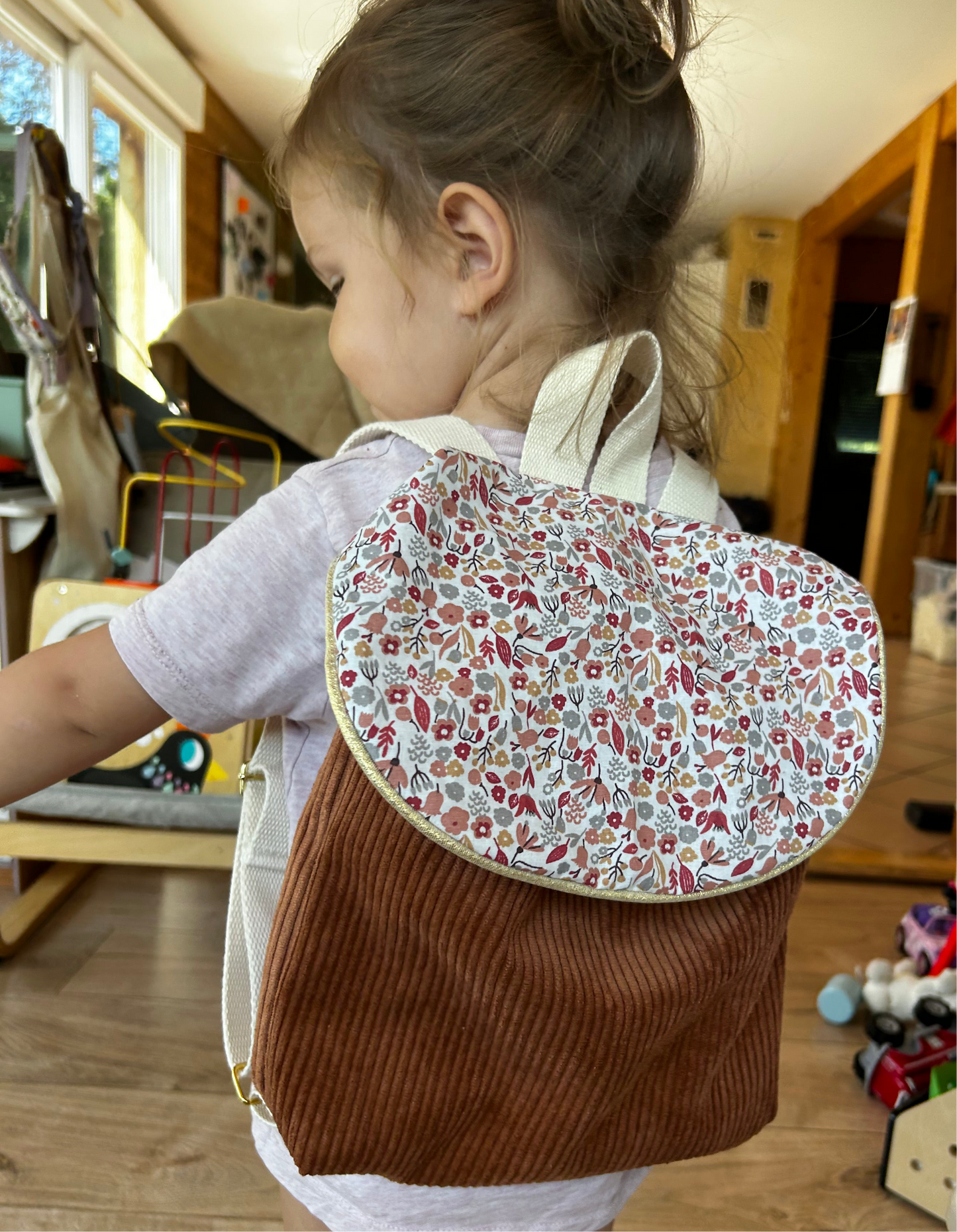 Sac à dos rouille/fleuris