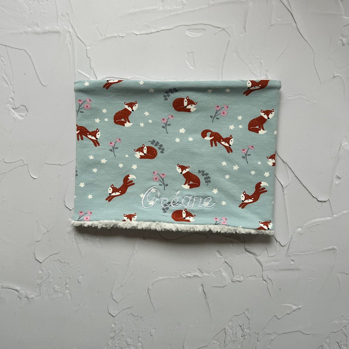 Snood Renards fond bleu