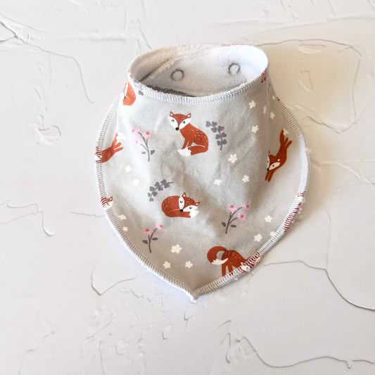 Grey background fox bib