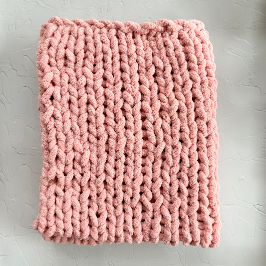 Pink Knitted Blanket 